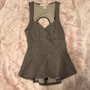 Polka dot peplum top